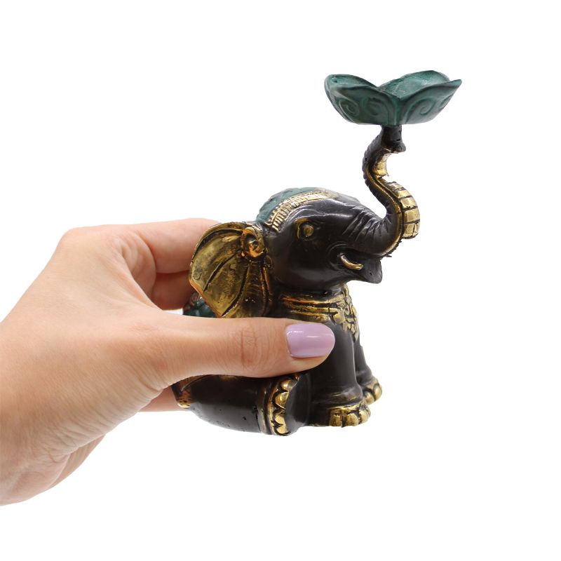 Candelabro/ Porta Incienso Elefante - Mediano