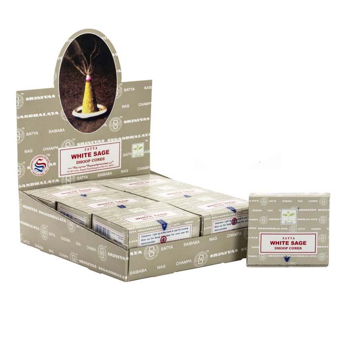 Conos Dhoop de Salvia Blanca