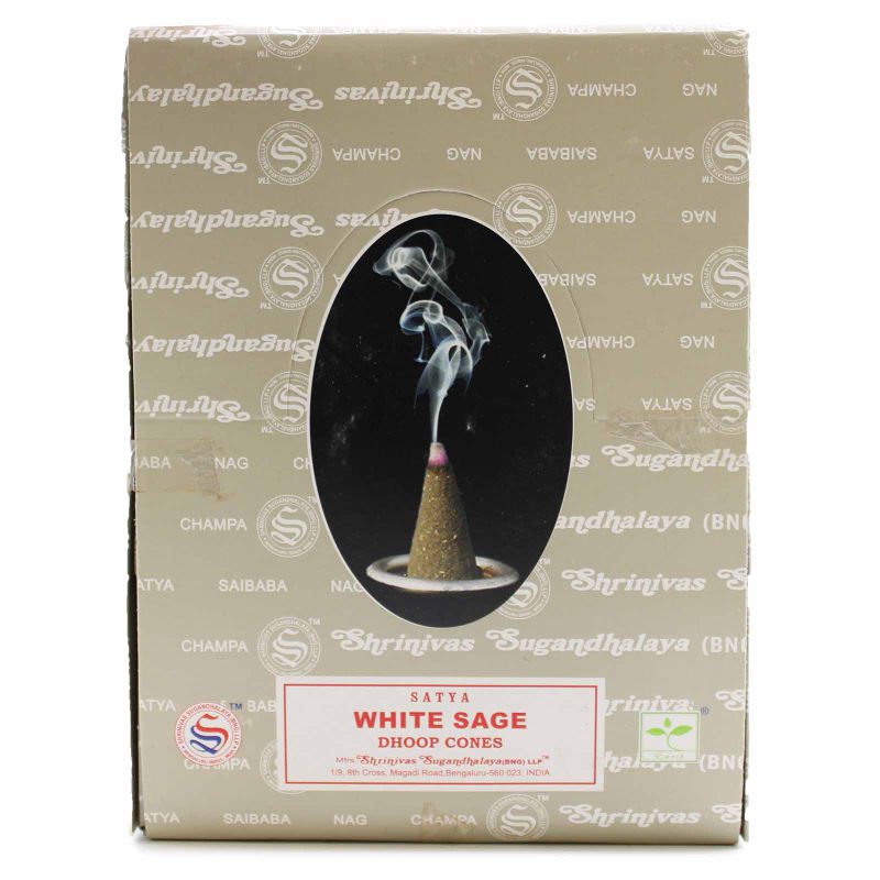 Conos Dhoop de Salvia Blanca