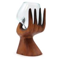 Vidrio fundido sobre madera - Mano