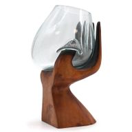 Vidrio fundido sobre madera - Mano