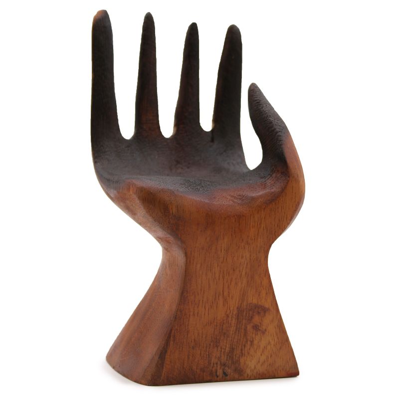 Vidrio fundido sobre madera - Mano