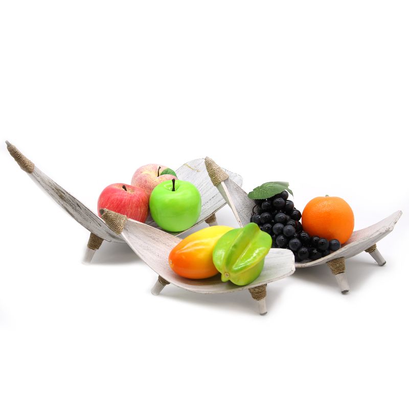 Juego de Frutero Hoja de Coco - Blanco