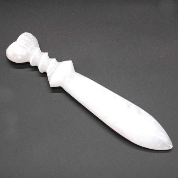Cuchillo Ritual Selenita Lrg - Espiral (25cm)