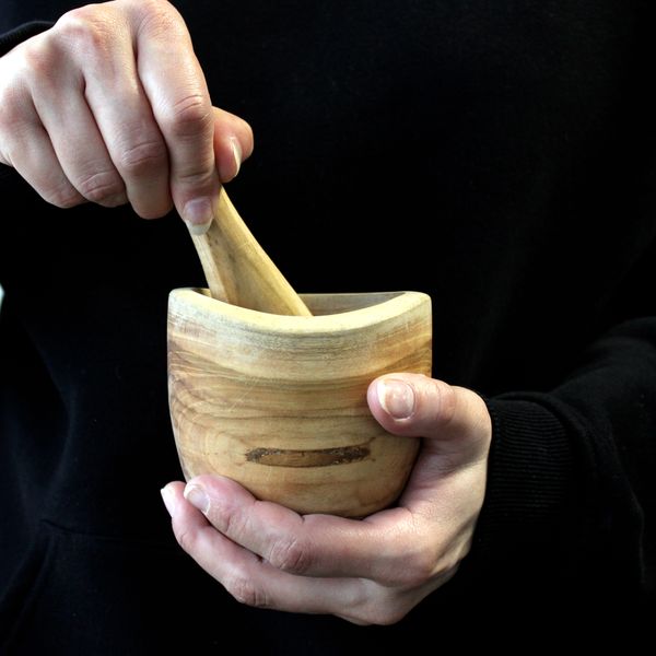 Maja y Mortero de madera de Teca - Pequeña
