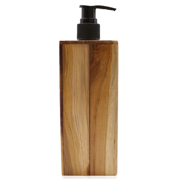 Dispensador de Jabón de Madera de Teca Natural - Cuadrado