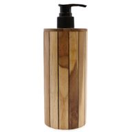 Dispensador de Jabón de Madera de Teca Natural - Redondo