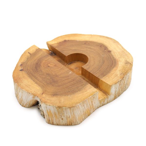 Soporte para el móvil Grande de Madera de Gamal - Blanqueado