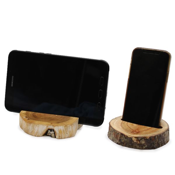Soporte para el móvil Grande de Madera de Gamal - Blanqueado