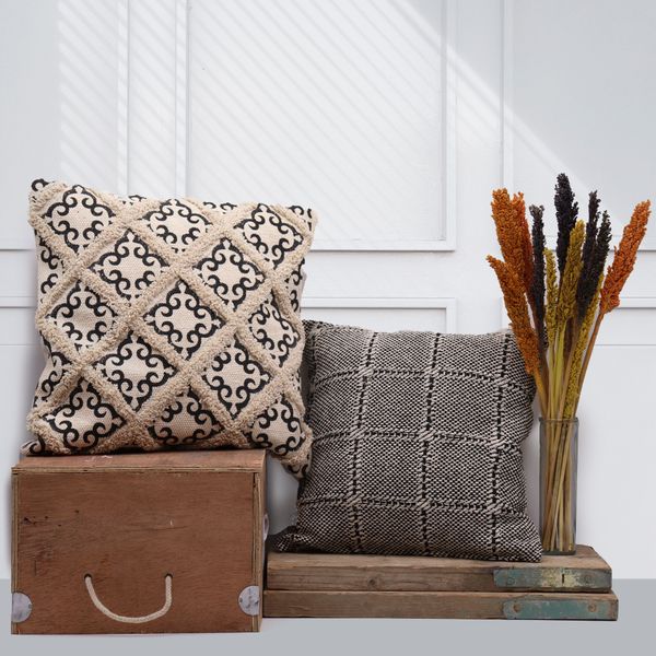 Funda de Cojín Clásico - Chevron Ancho Gris - 40x40cm