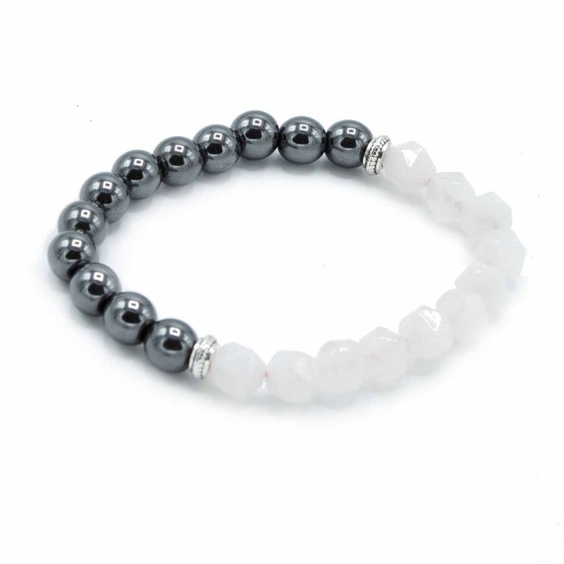 Pulsera de Piedras Preciosas Talladas - Cuarzo Rosa Magnético