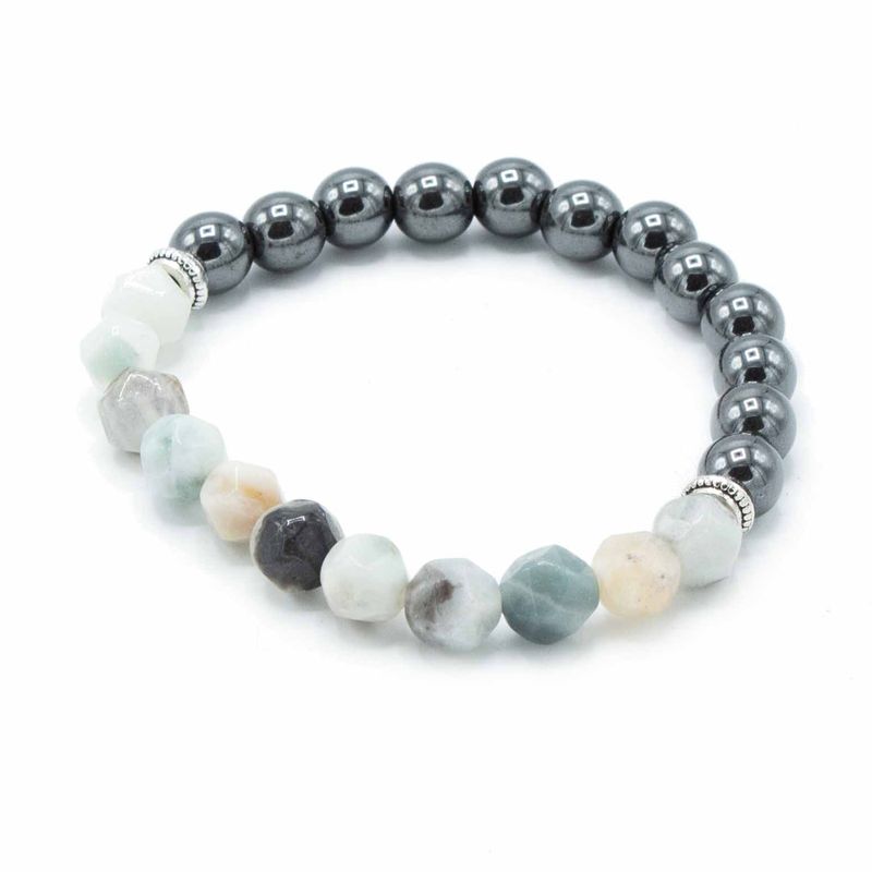 Pulsera de Piedras Preciosas Talladas - Jade de Montaña Magnético