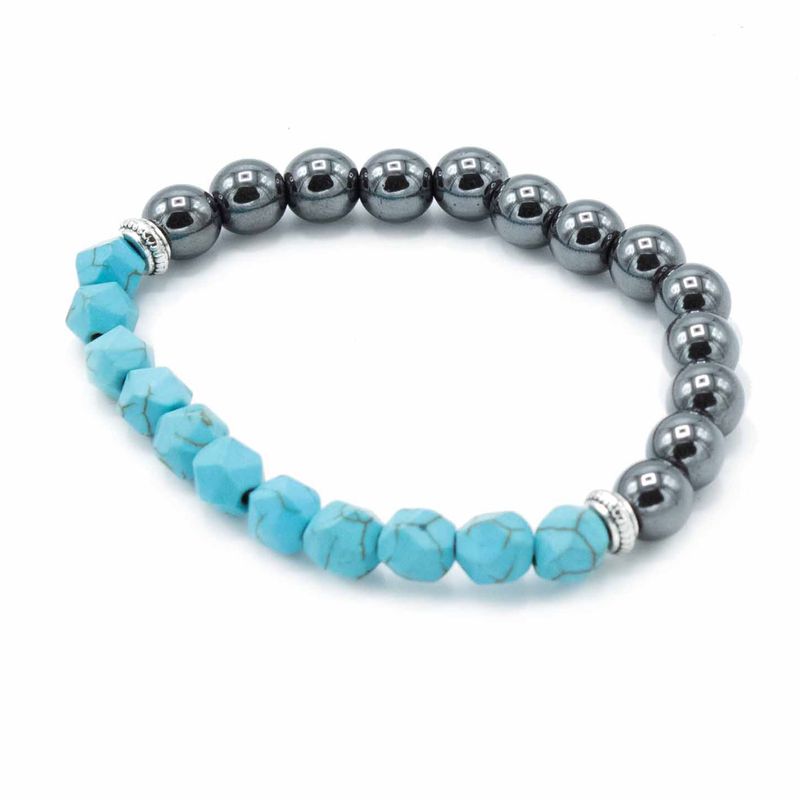 Pulsera de Piedras Preciosas Talladas - Turquesa Magnética