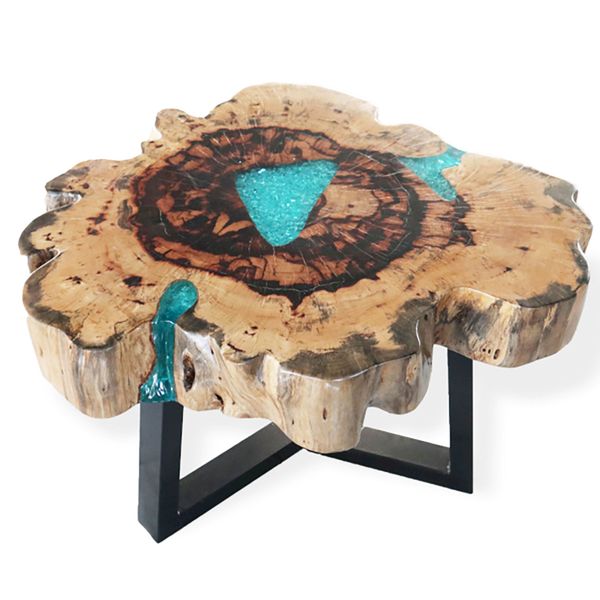 Mesa de Centro de Tamarindo y Resina - Aqua
