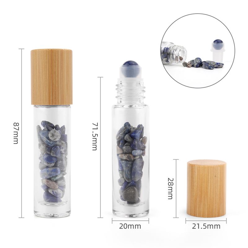 Botella Roll-on con gemas - Sodalita - Tapa de madera