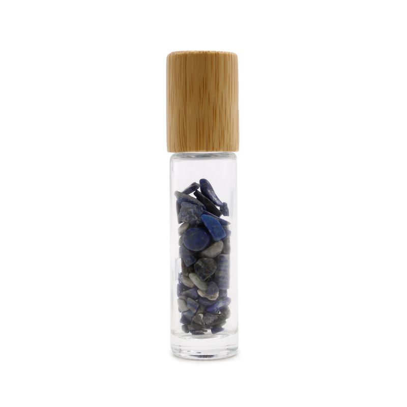 Botella Roll-on con gemas - Sodalita - Tapa de madera