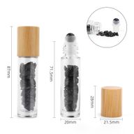 Botella Roll-on con gemas - Turmalina Negra - Tapa de madera