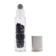 Botella en Roll-on con gemas -Sodalita - Tapa plateada