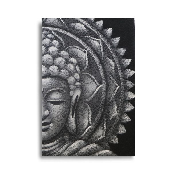 Medio Buda Mandala Gris 60x80cm