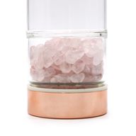 Botella de Cristal para Infusion de Te de Cristal - Oro Rosa - Cuarzo Rosa
