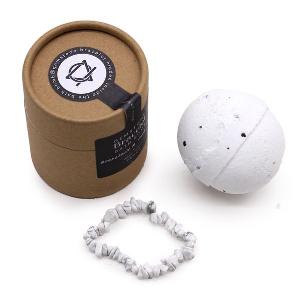Bomba de Baño con Pulseras de Gemas - Jaspe Blanco
