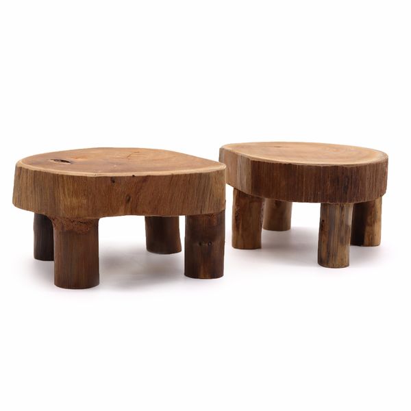 Expositor Bajo de Madera de Teca - 24x10cm