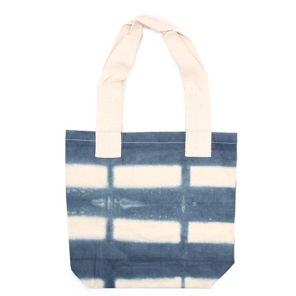 Bolsos de Algodón Natural Tye-Dye - 38x42x12cm - Cuadrados Grises - Asa Natural