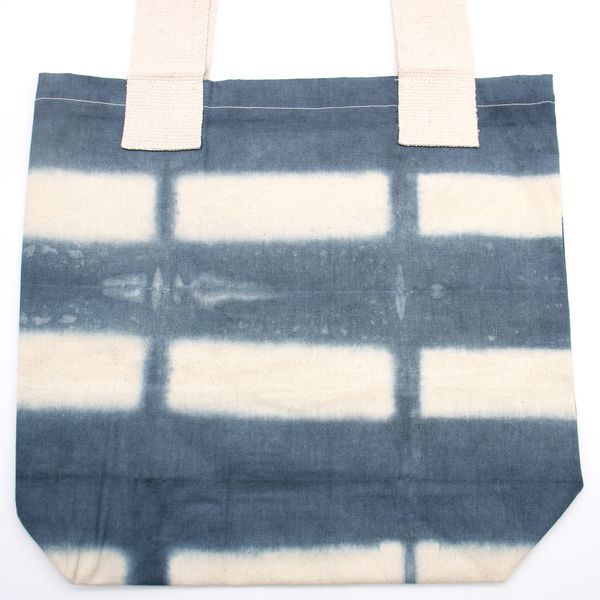 Bolsos de Algodón Natural Tye-Dye - 38x42x12cm - Cuadrados Grises - Asa Natural