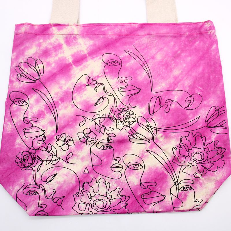 Bolsa de Algodón Tye-Dye - 38x42x12cm - Cara Bonita - Magento - Asa Natural