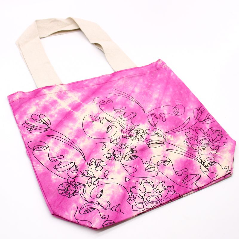 Bolsa de Algodón Tye-Dye - 38x42x12cm - Cara Bonita - Magento - Asa Natural