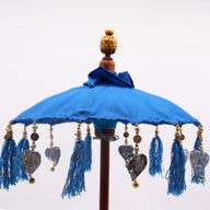 Sombrilla de Bali Decoracion de Hogar - Algodon - Azul - 40cm