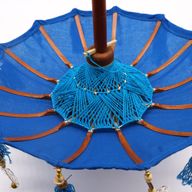 Sombrilla de Bali Decoracion de Hogar - Algodon - Azul - 40cm