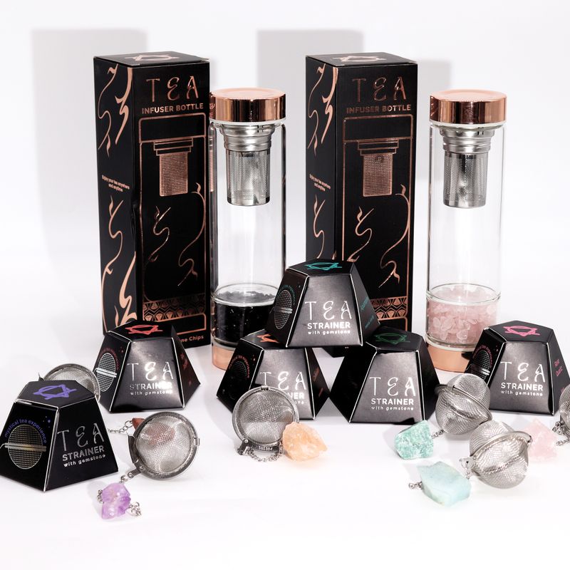 Colador de té de piedras preciosas  - Cuarzo de roca