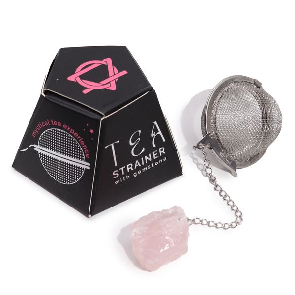 Colador de té de piedras preciosas - Cuarzo rosa