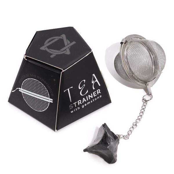 Colador de té de piedras preciosas - Obsidiana negra