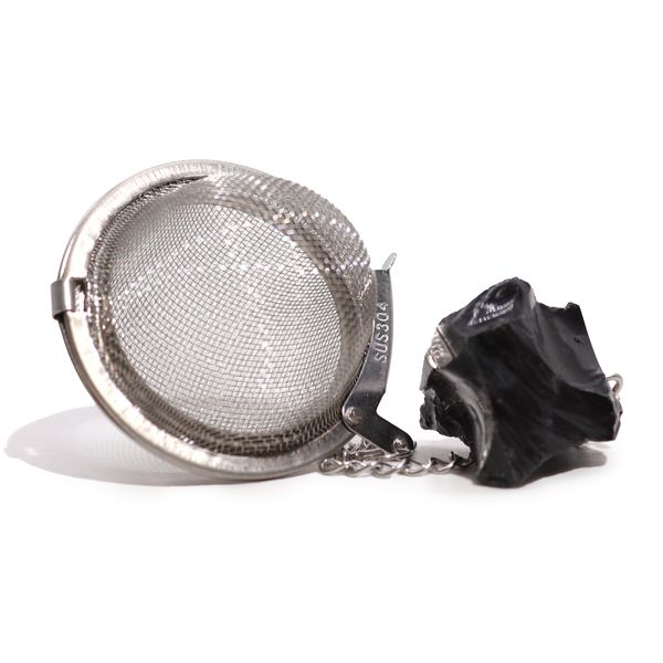 Colador de té de piedras preciosas - Obsidiana negra