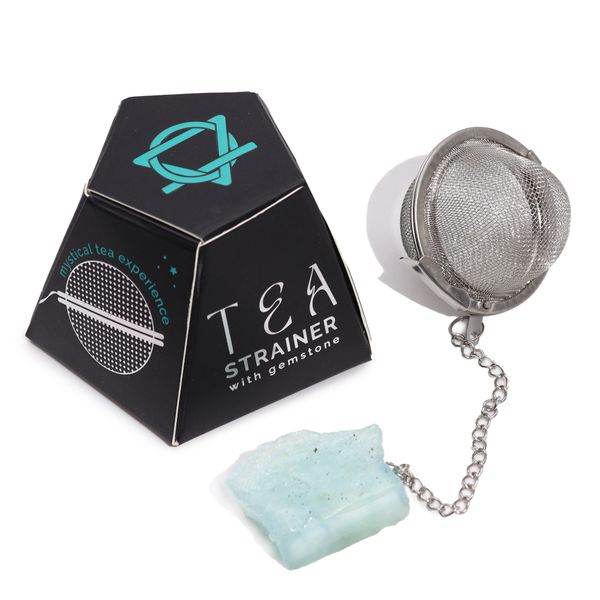 Colador de té de piedras preciosas - Aguamarina