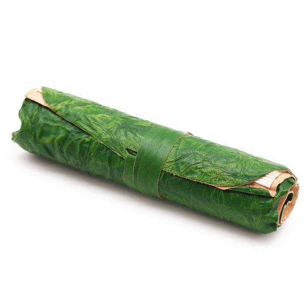 Cuaderno de viaje de piel enrollada - Verde