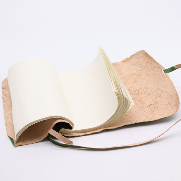 Cuaderno de viaje de piel enrollada - Verde