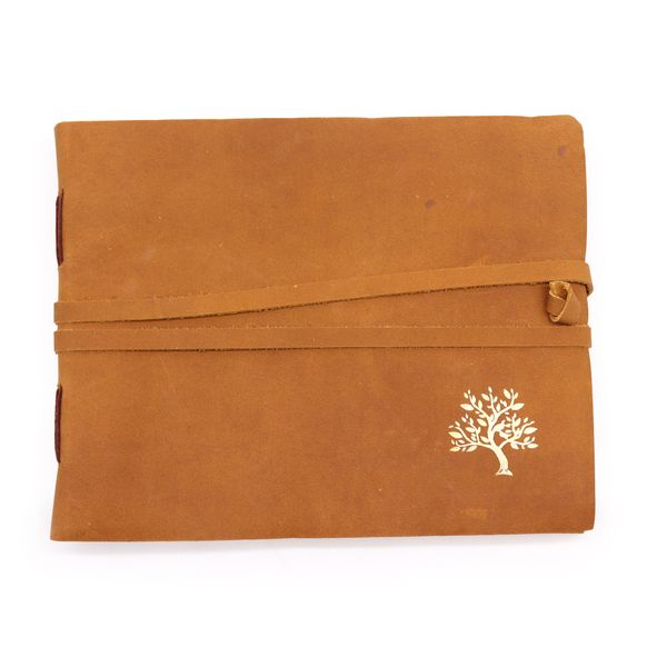 Cuaderno de Bocetos en Piel Arbol Dorado