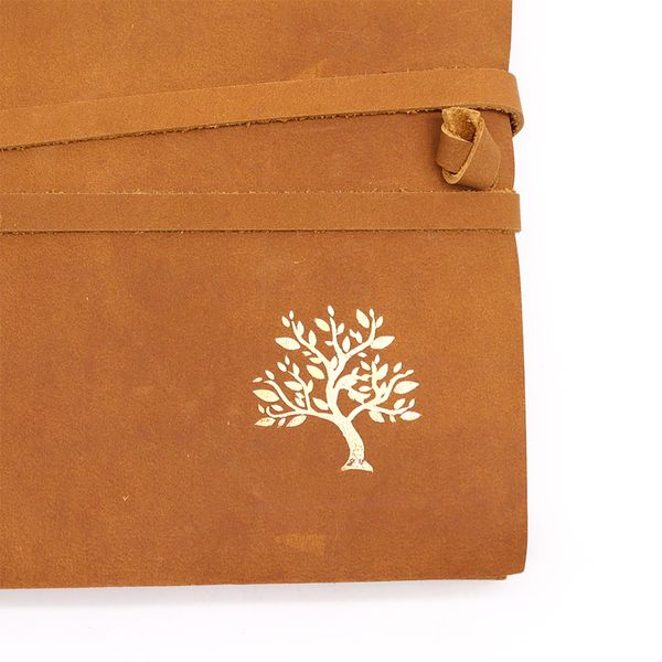 Cuaderno de Bocetos en Piel Arbol Dorado