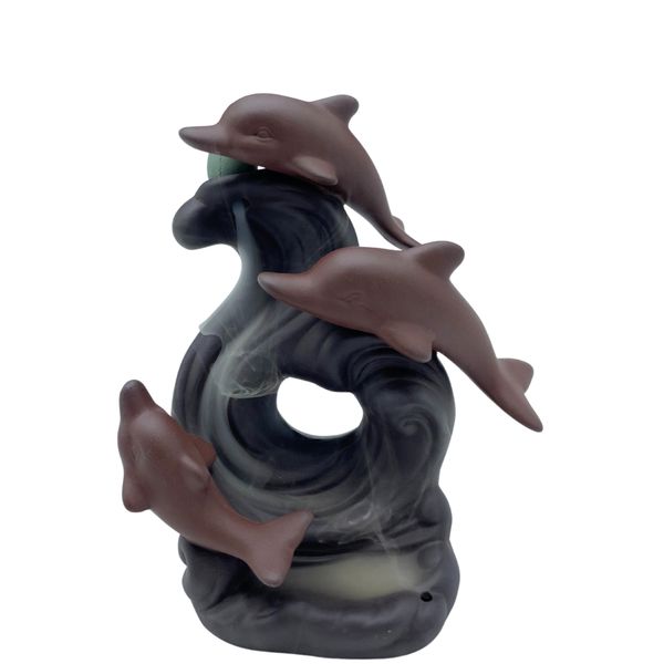 Quemador de Incienso Reflujo Inverso - Ola de Delfines