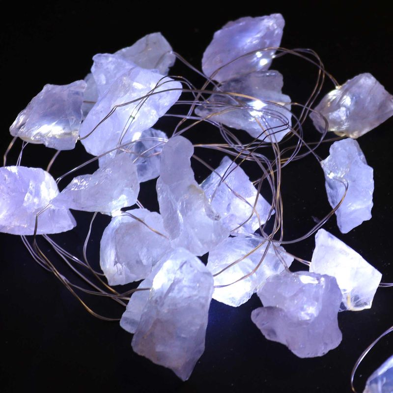 Luces Encantadas con Piedras Preciosas - Cuarzo de roca