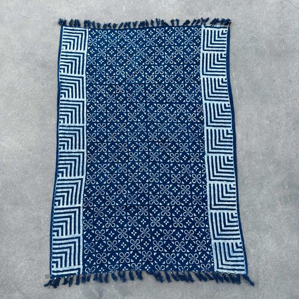 Manta Indigo Hecha a Mano - 170x120cm - Kasba Tiles