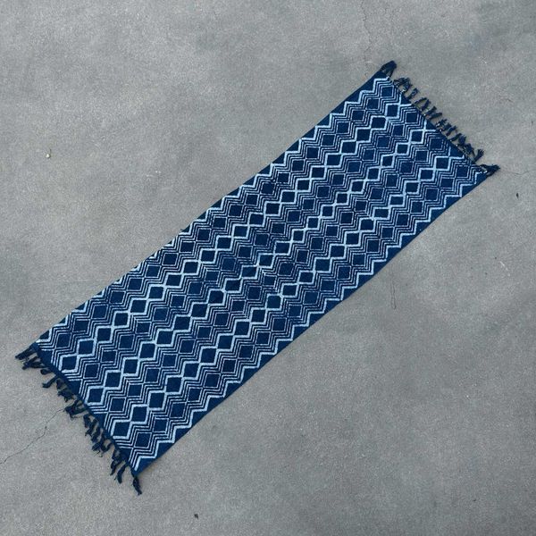 Manta Indigo Hecha a Mano - 170x60cm - Heerak Patern