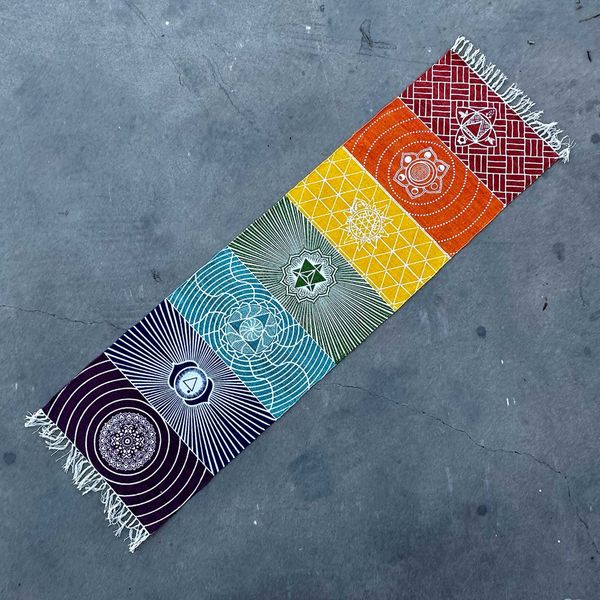 Alfombra de Yoga 100% Algodón - 60x200cm - 7 Chakras