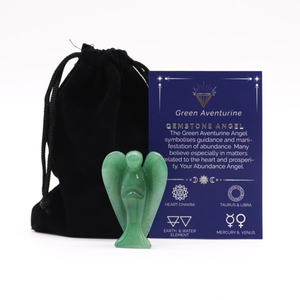 Angel de Piedras Preciosas Tallado a mano - Aventurina Verde