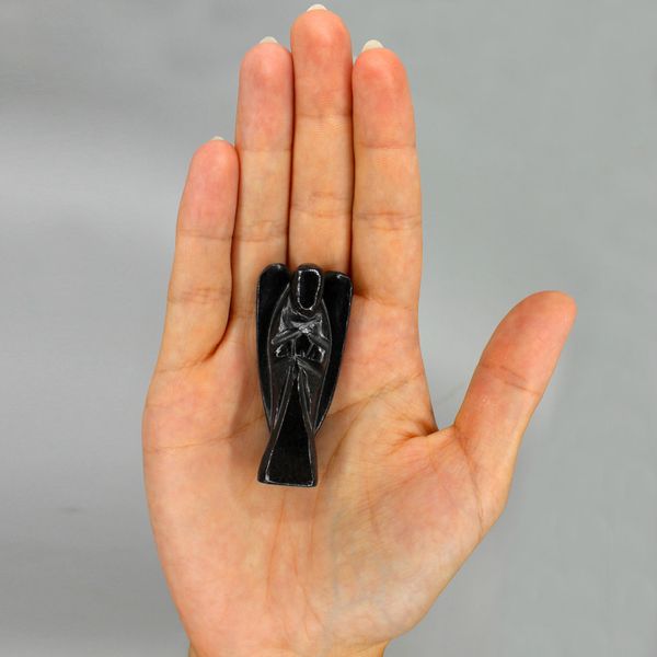 Angel de Piedras Preciosas Tallado a mano - Agata Negra