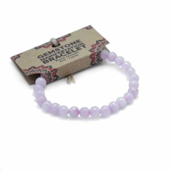 Pulsera Manifestación Piedras Preciosas - Cuarzo Rosa - Amor