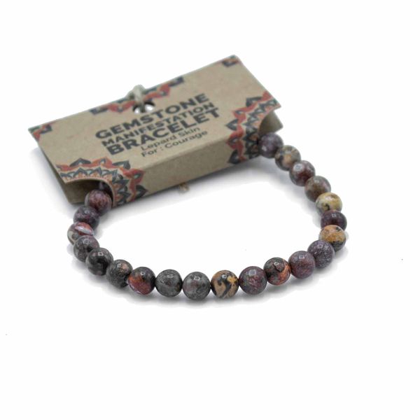 Pulsera Manifestación Piedras Preciosas - Piel de Leopardo - Coraje